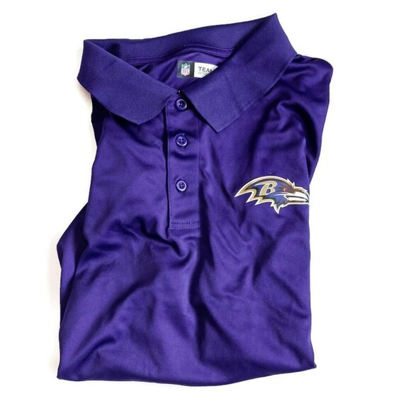 Baltimore Ravens Mens Size L Short Sleeve Golf Polo Shirt Purple Team Apparel - Picture 7 of 7